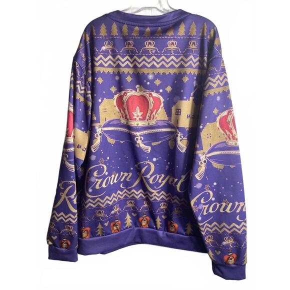 Crown Royal Purple Gold Logo SweatShirt Women's Unisex Large Crew Neck EUC - Picture 4 of 7